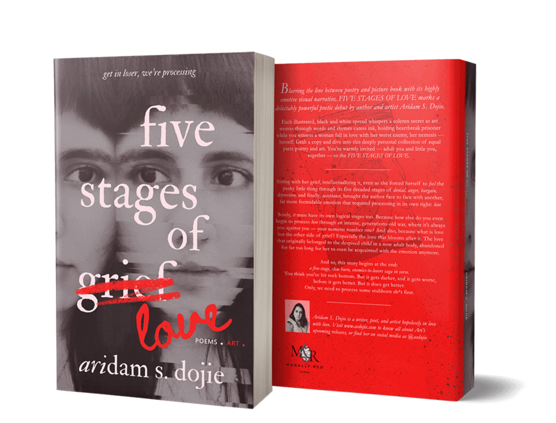 Front and back cover of Five Stages of Love by Aridam S. Dojie